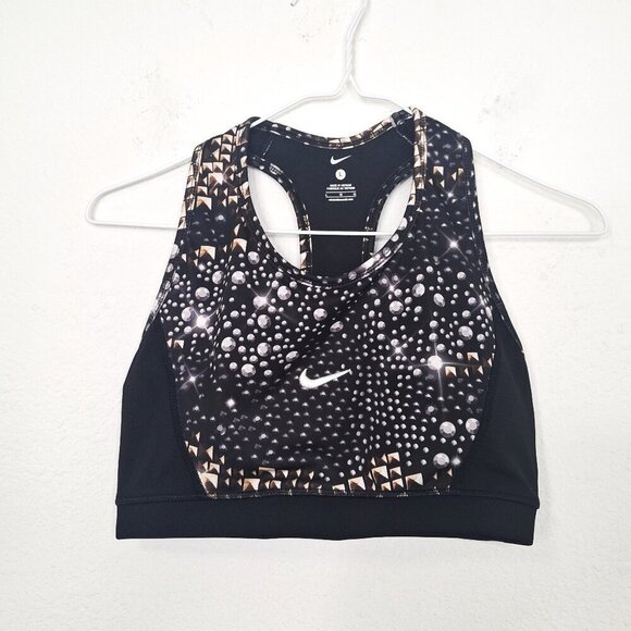 Nike Other - Nike Diamonds Graphic Sports Bra Sz L Racerback Removable Pads Workout Grunge